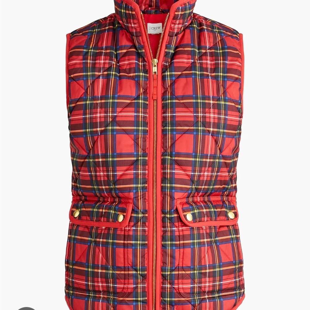 J. Crew Tartan Plaid Puffer Vest